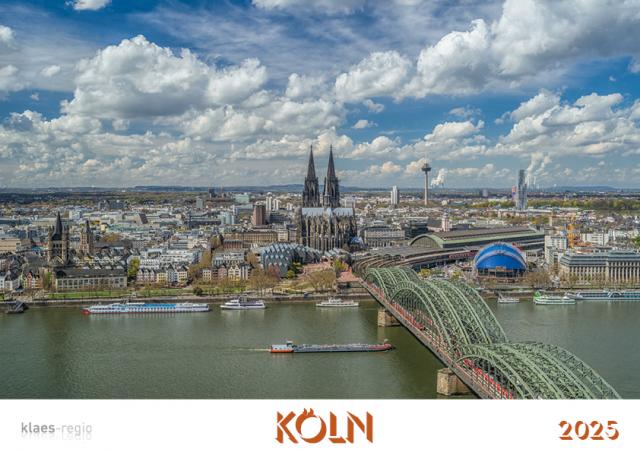 Köln 2025 Bildkalender A4 quer, spiralgebunden
