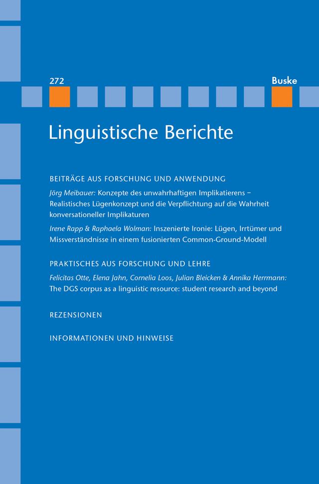 Linguistische Berichte Heft 272