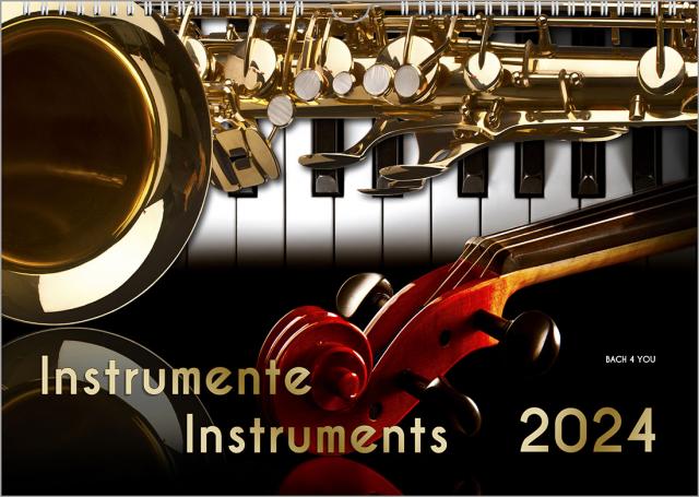 Musikinstrumente, ein Musik-Kalender 2024, DIN A4