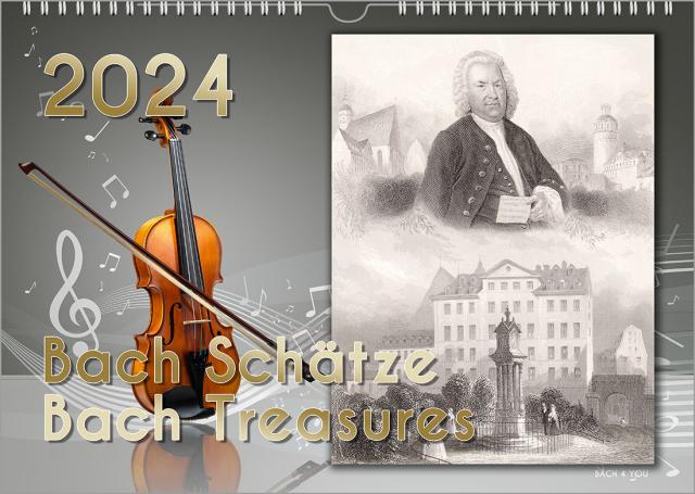 Komponisten-Kalender, Bach-Kalender, Musik-Kalender 2024, DIN A4