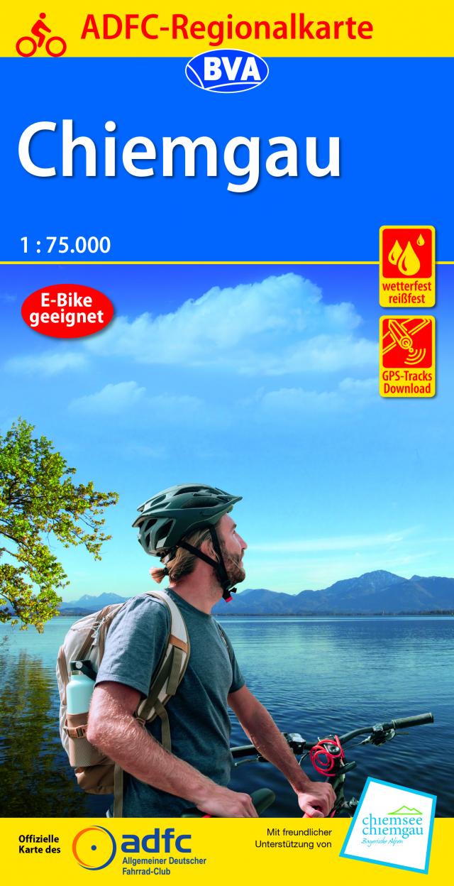 ADFC-Regionalkarte Chiemgau 1:75.000, mit Tagestourenvorschlägen, reiß- und wetterfest, E-Bike-geeignet, GPS-Tracks Download