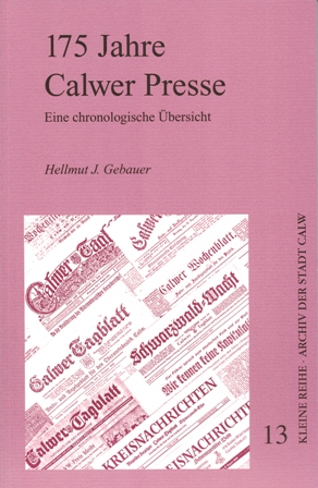 175 Jahre Calwer Presse