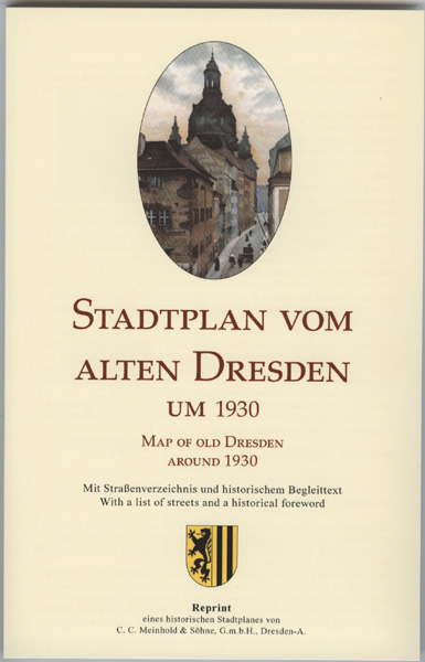 Stadtplan vom alten Dresden um 1930 /Map of Old Dresden Around 1930