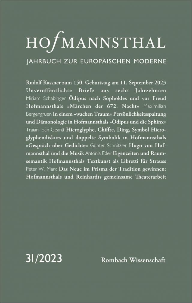 Hofmannsthal – Jahrbuch zur Europäischen Moderne
