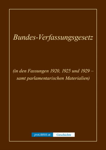 Bundes-Verfassungsgesetz - Geschichte