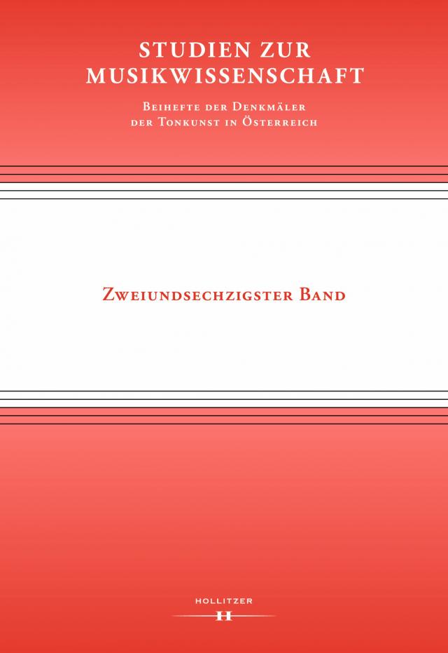 Studien zur Musikwissenschaft – Beihefte der Denkmäler der Tonkunst in Österreich. Band 62