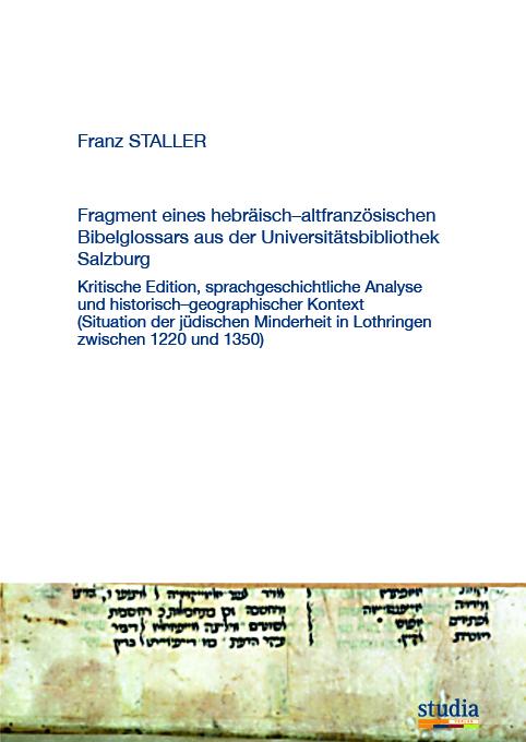 Fragment eines hebräisch-altfranzösischen Bibelglossars aus der Universitätsbibliothek Salzburg