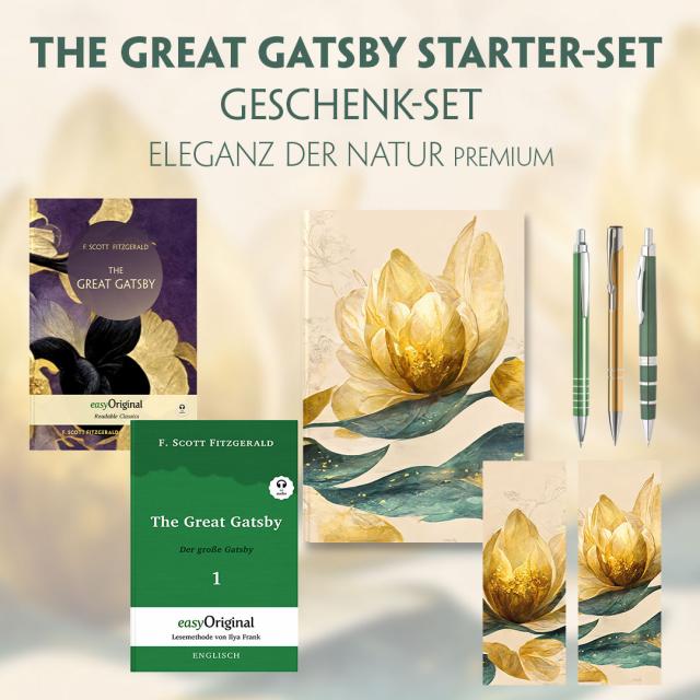 The Great Gatsby Starter-Paket Geschenkset 2 Bücher (mit Audio-Online) + Eleganz der Natur Schreibset Premium, m. 2 Beilage, m. 2 Buch