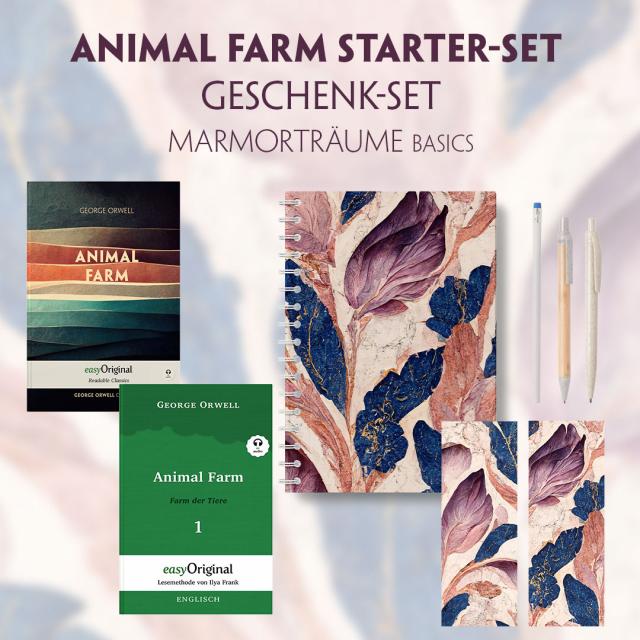 Animal Farm Starter-Paket Geschenkset 2 Bücher (mit Audio-Online) + Marmorträume Schreibset Basics, m. 2 Beilage, m. 2 Buch