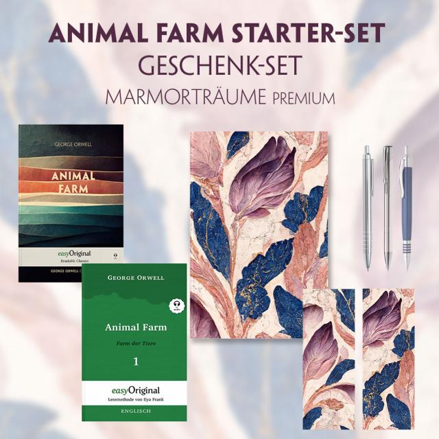 Animal Farm Starter-Paket Geschenkset 2 Bücher (mit Audio-Online) + Marmorträume Schreibset Premium, m. 2 Beilage, m. 2 Buch