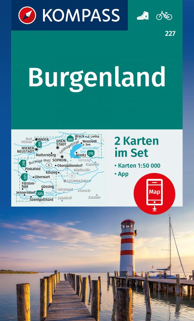 KOMPASS Wanderkarten-Set 227 Burgenland (2 Karten) 1:50.000