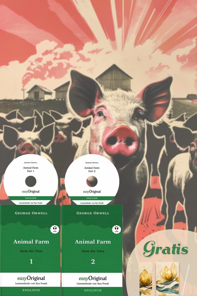 Animal Farm / Farm der Tiere - 2 Teile (2 Bücher + 2 MP3-Audio-CD + exklusive Extras) - Frank-Lesemethode
