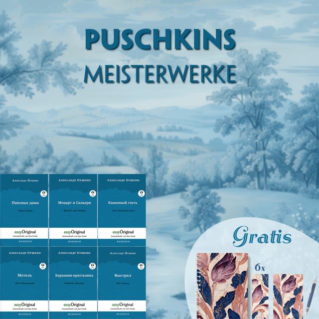 Puschkins Meisterwerke (6 Bücher + Audio-Online + exklusive Extras) - Frank-Lesemethode