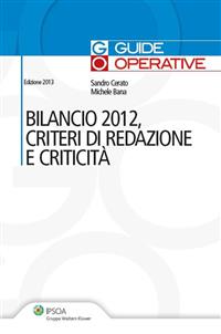 Bilancio 2012, criteri di redazione e criticità