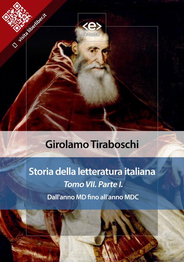 Storia della letteratura italiana del cav. Abate Girolamo Tiraboschi – Tomo 7. – Parte 1