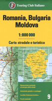 Romania. Bulgaria. Moldavia 1:800.000. Carta stradale e turistica