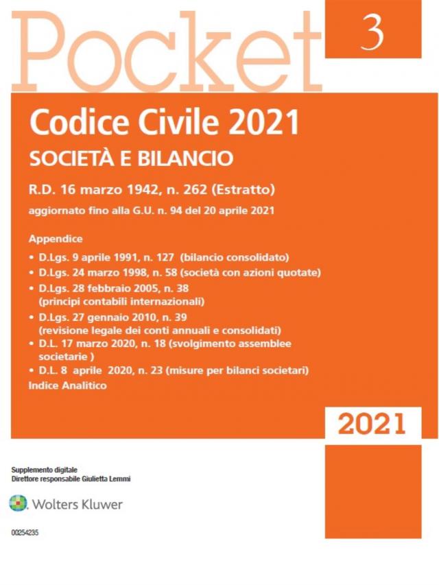 Codice Civile 2021 - Società e Bilancio