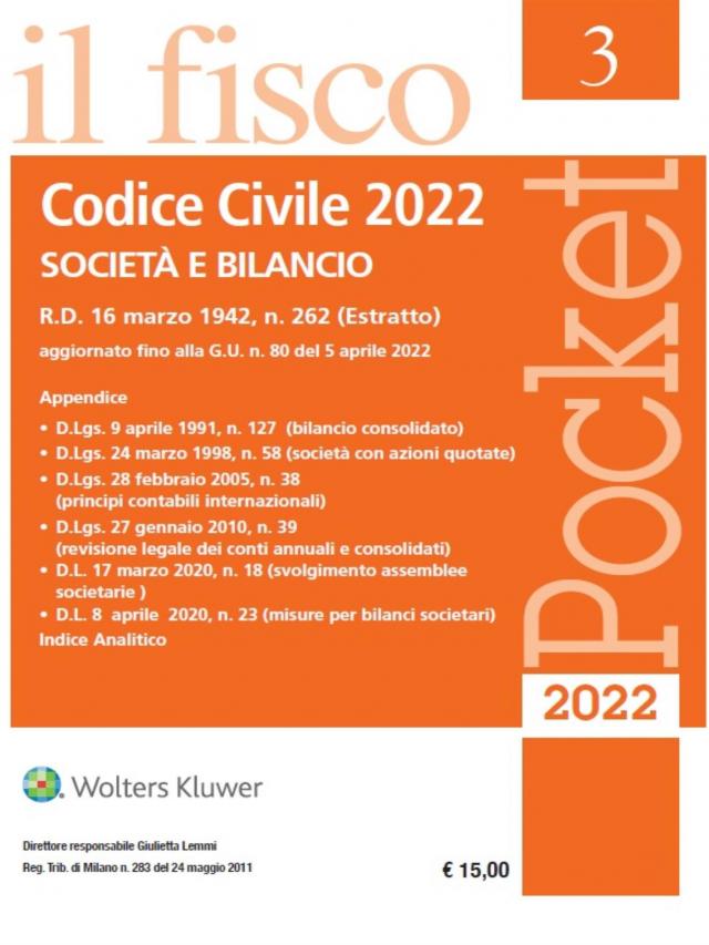 Codice Civile 2022 Società e Bilancio - Pocket il fisco