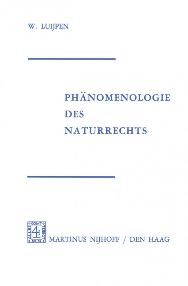 Phänomenologie Des Naturrechts