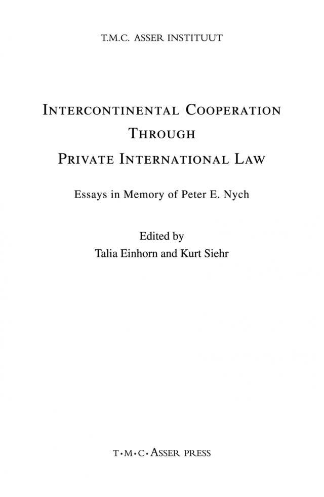 Intercontinental Cooperation Through Private International Law