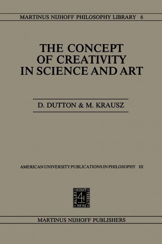 The Concept of Creativity in Science and Art
