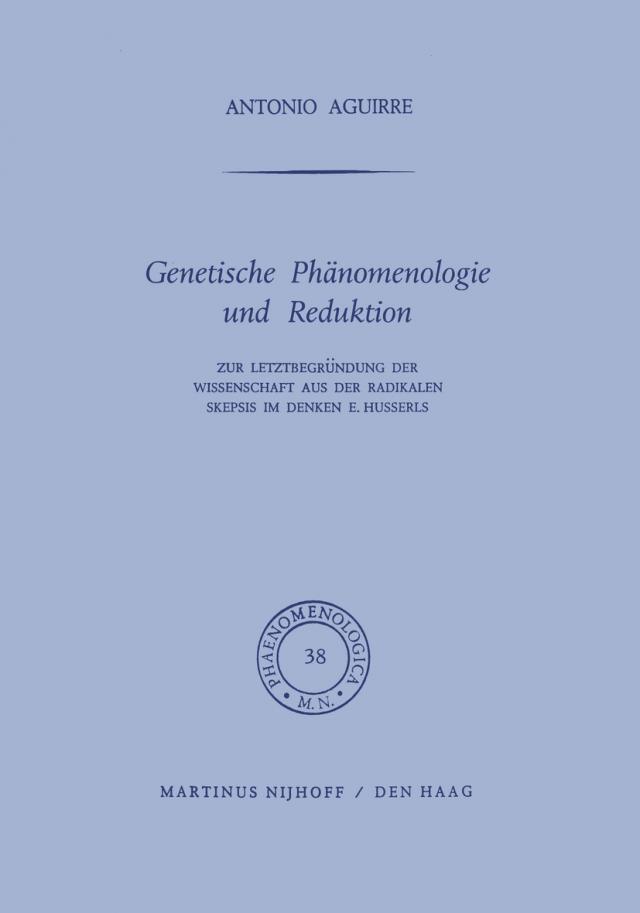 Genetische Phänomenologie und Reduktion