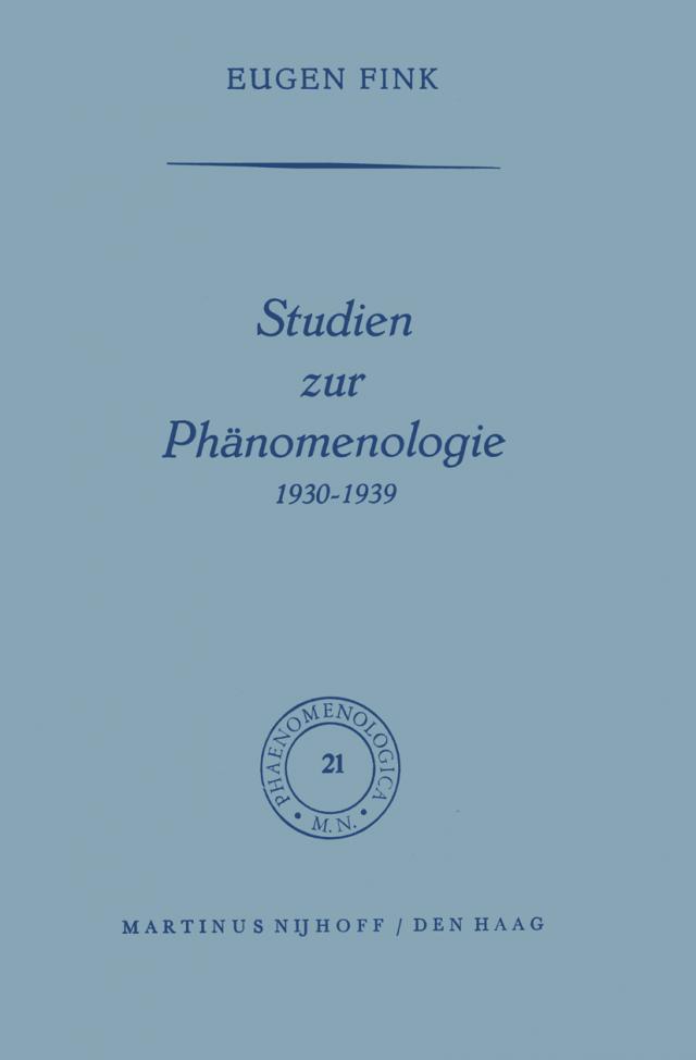 Studien zur Phänomenologie 1930-1939