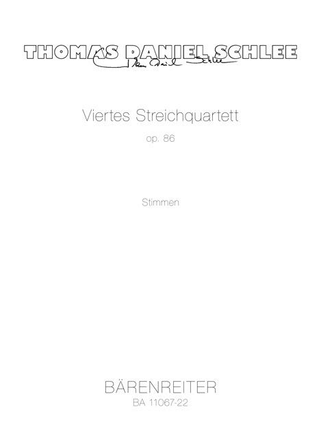 Viertes Streichquartett op. 86 (20142015), Stimmensatz