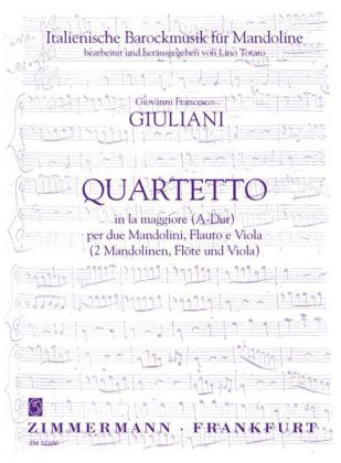 Quartett in C-Dur, für 2 Mandolinen, Flöte und Viola. Quartetto in do maggiore per due Mandolini, Flauto e Viola