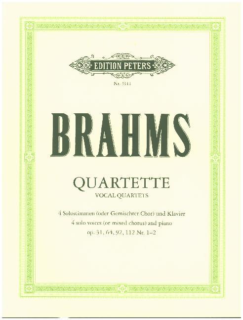 Quartette für vier Solostimmen und Klavier op. 31, 64, 92, 112/1,2