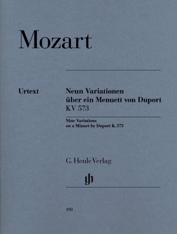Wolfgang Amadeus Mozart - 9 Variationen über ein Menuett von Duport KV 573