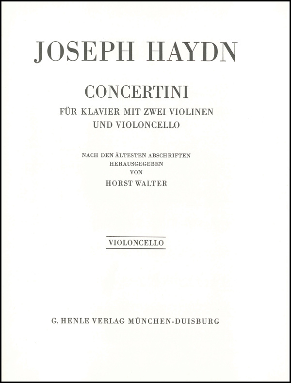 Joseph Haydn - Concertini für Klavier (Cembalo) mit zwei Violinen und Violoncello