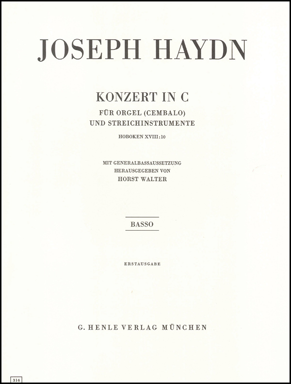 Joseph Haydn - Orgelkonzert C-dur Hob. XVIII:10 (Erstausgabe)