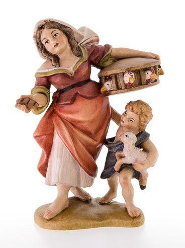 Rupert Krippe Frau mit Kind und Hühnerkäfig 12cm ZF