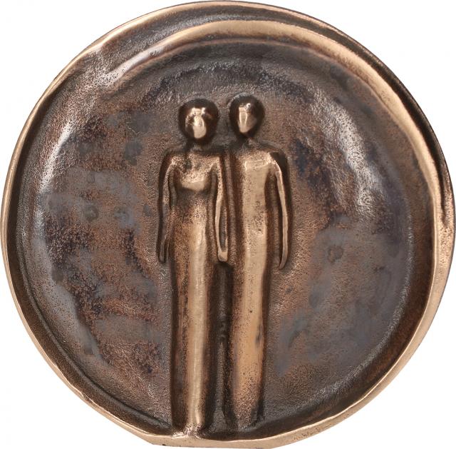 Bronze Relief Paar