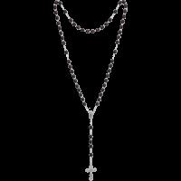 Rosenkranz mit  Glasperlen gekettelt Kreuzanhänger